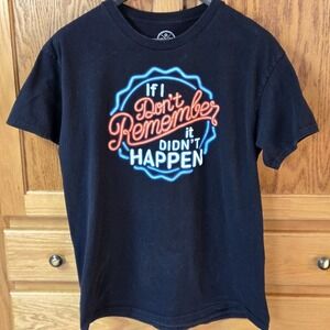 DOM Men's Black Teeshirt with Graphic Words Size Large